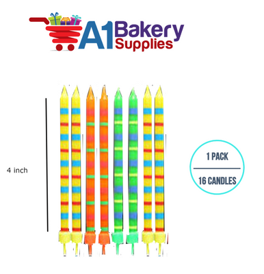 A1BakerySupplies Paparazzi Candles W/Holders-Medium 1 pack for Birthday Cake Decorations and Anniversary