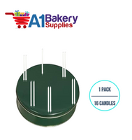 A1BakerySupplies Party Shape Candles- White W/Holders 1 pack for Birthday Cake Decorations and Anniversary