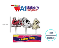 A1BakerySupplies Puppy Candles Asst. 1 pack for Birthday Cake Decorations and Anniversary