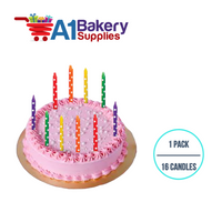A1BakerySupplies Rainbow Dots Asst. Candles 1 pack for Birthday Cake Decorations and Anniversary