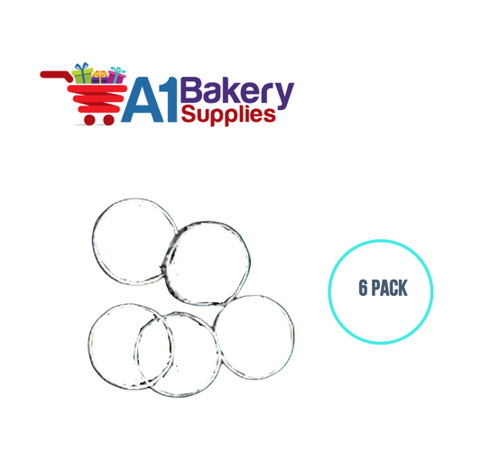 A1BakerySupplies Rings - Silver 6 pack Wedding Accessories for Birthday Cake Decorations and Marriages