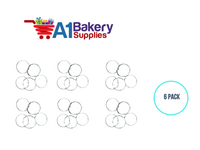 A1BakerySupplies Rings - Silver 6 pack Wedding Accessories for Birthday Cake Decorations and Marriages