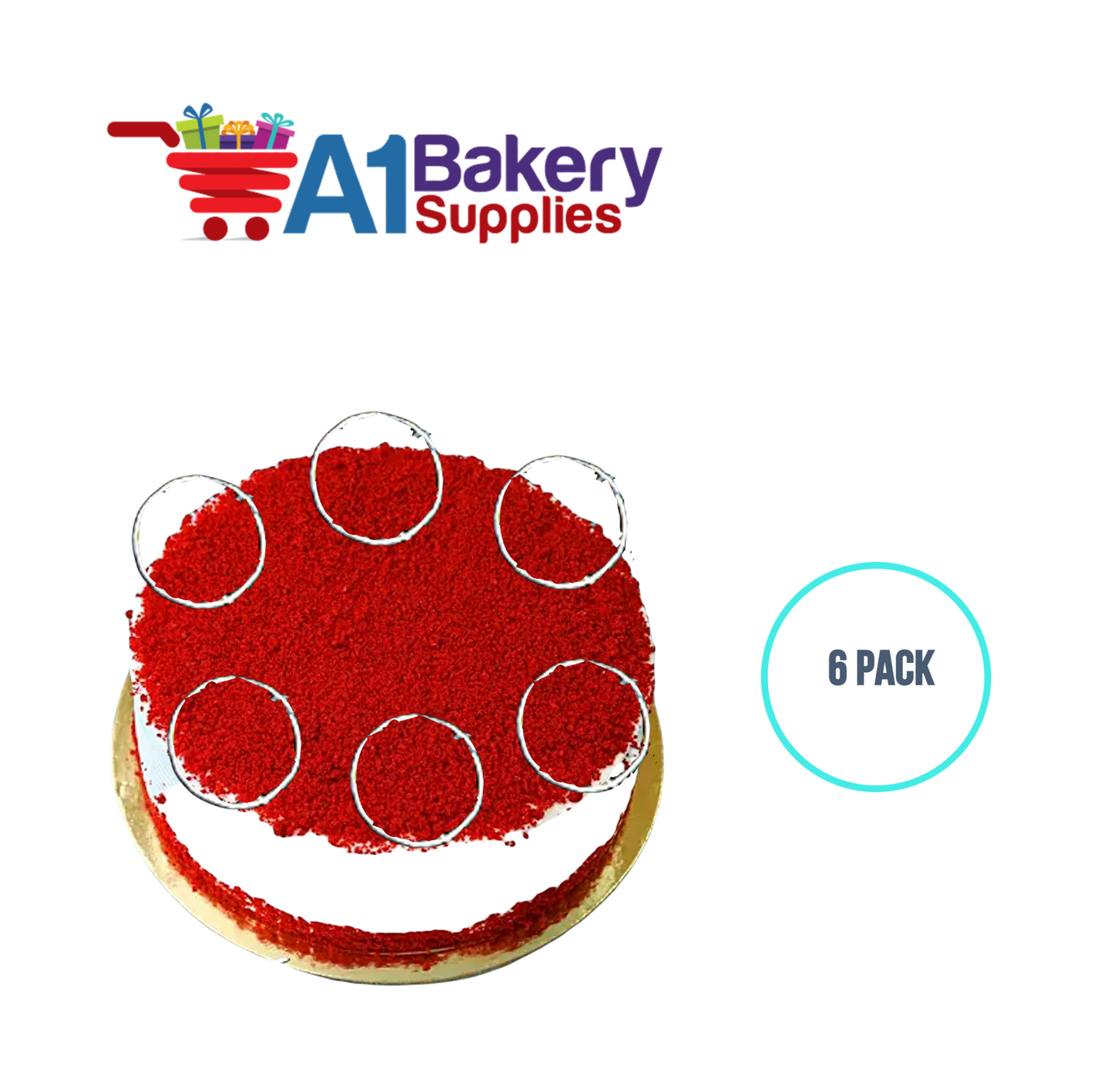 A1BakerySupplies Rings - Silver 6 pack Wedding Accessories for Birthday Cake Decorations and Marriages