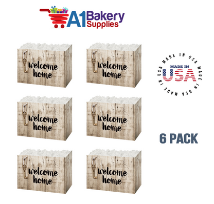 Rustic Welcome Home Basket Box, Theme Gift Box, Small 6.75 (Length) x 4 (Width) x 5 (Height), 6 Pack