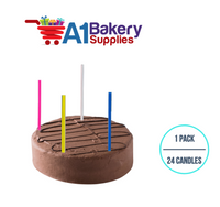 A1BakerySupplies Slim Candles - Asst Colors 1 pack for Birthday Cake Decorations and Anniversary
