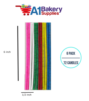 A1BakerySupplies Sparkler Birthday Candles-Multi Asst 6 pack for Birthday Cake Decorations and Anniversary