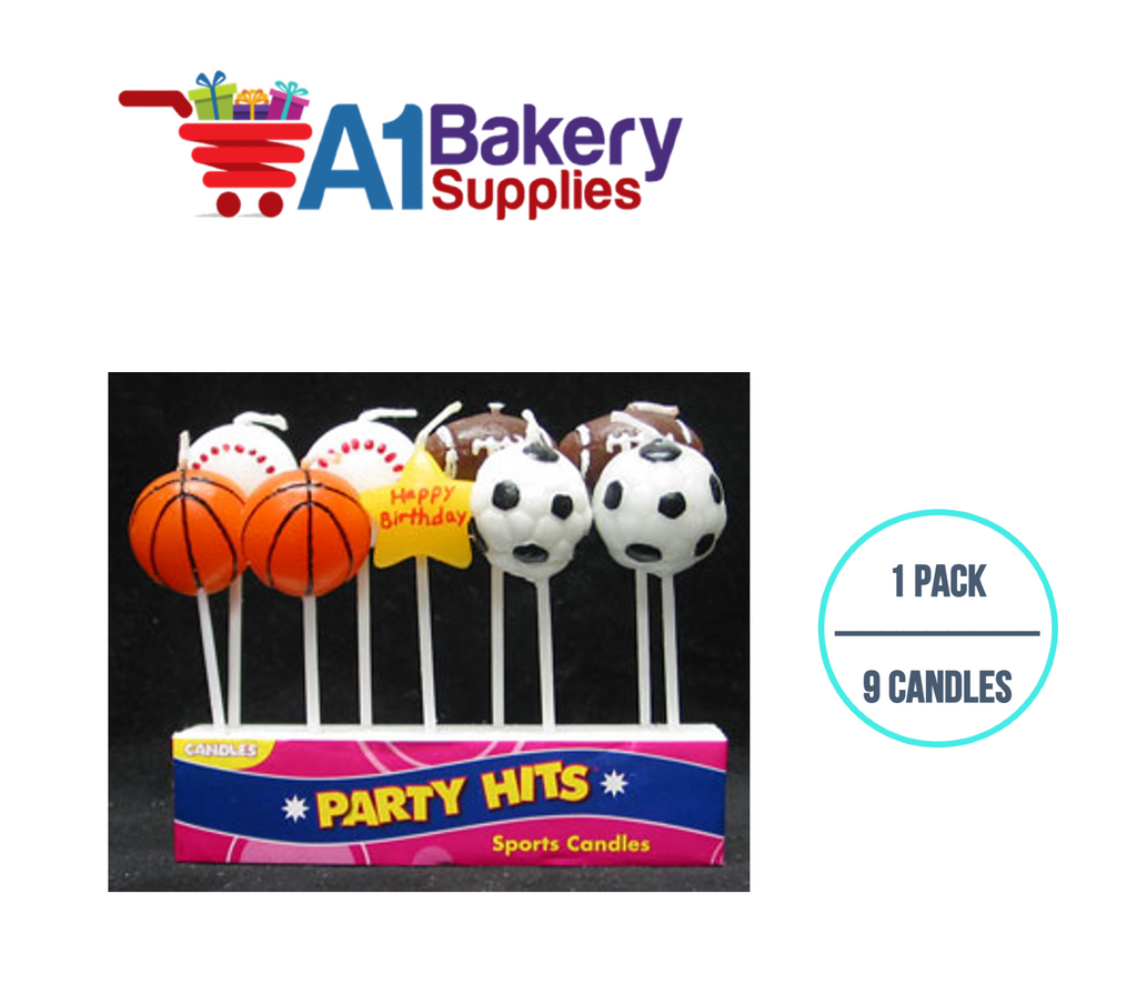 A1BakerySupplies Sports Fan Candle Sets 1 pack for Birthday Cake Decorations and Anniversary