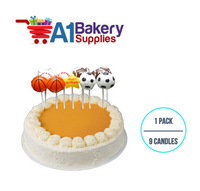 A1BakerySupplies Sports Fan Candle Sets 1 pack for Birthday Cake Decorations and Anniversary