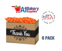 Thank You Kraft Stripes Basket Box, Theme Gift Box, Small 6.75 (Length) x 4 (Width) x 5 (Height), 6 Pack