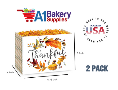 Thankful Plaid Basket Box, Theme Gift Box, Small 6.75 (Length) x 4 (Width) x 5 (Height), 2 Pack