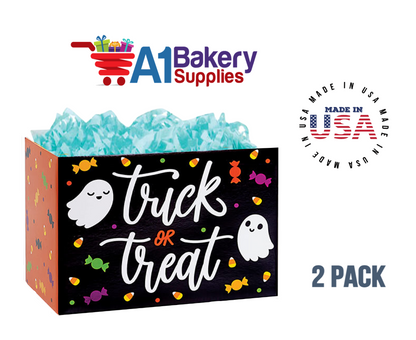 Trick or Treat Basket Box, Theme Gift Box, Large 10.25 (Length) x 6 (Width) x 7.5 (Height), 2 Pack