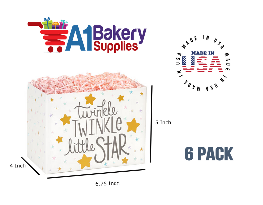 Twinkle Little Star Basket Box, Theme Gift Box, Small 6.75 (Length) x 4 (Width) x 5 (Height), 6 Pack