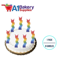 A1BakerySupplies Wavy Birthday Candles-Tye-Dye Colors 1 pack for Birthday Cake Decorations and Anniversary
