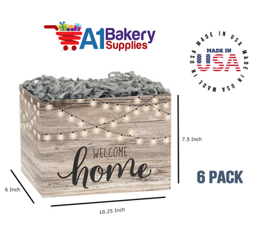 Welcome Home Lights Basket Box, Theme Gift Box, Large 10.25 (Length) x 6 (Width) x 7.5 (Height), 6 Pack
