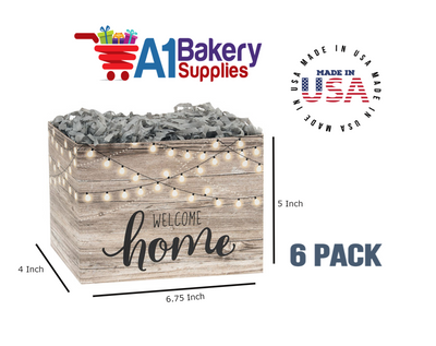 Welcome Home Lights Basket Box, Theme Gift Box, Small 6.75 (Length) x 4 (Width) x 5 (Height), 6 Pack