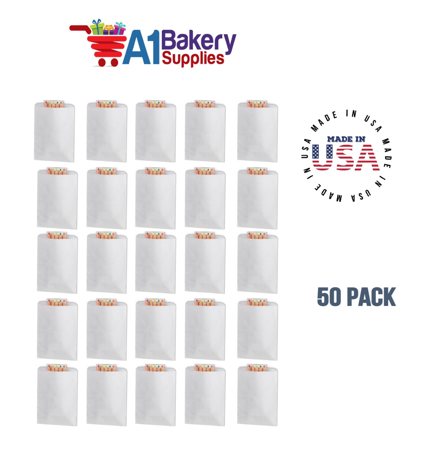 White Flat Merchandise Bags, Small, 50 Pack - 14-3/4"x18"