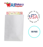 White Flat Merchandise Bags, Small, 100 Pack - 12"x15"