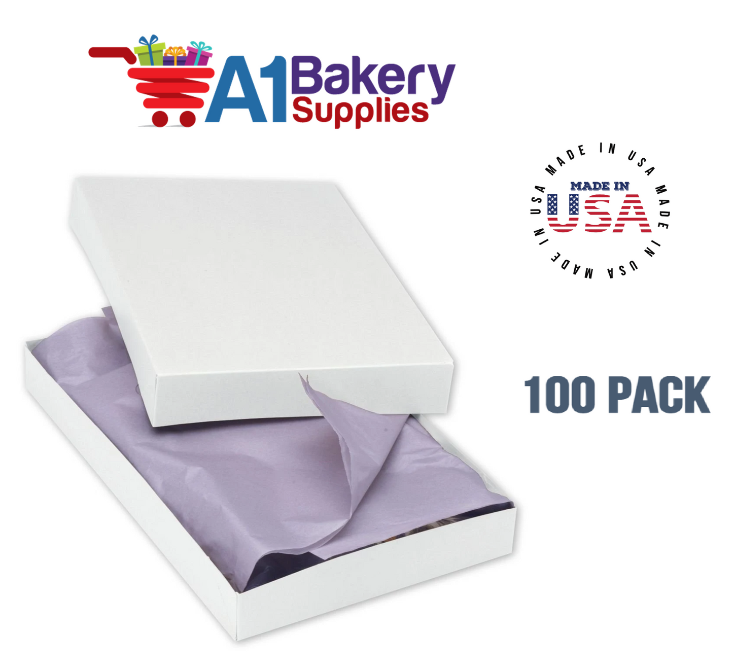 White Apparel Box for Men Shirts Gift Wrap Packaging Boxes, 15 x 9 1/2 x 2" - 100 Pack, Large