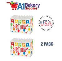 Birthday Banner Basket Box, Theme Gift Box, Large 10.25 (Length) x 6 (Width) x 7.5 (Height), 2 Pack