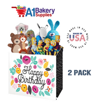 Birthday Flowers Basket Box, Theme Gift Box, Small 6.75 (Length) x 4 (Width) x 5 (Height), 2 Pack