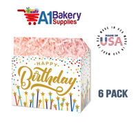 Happy Birthday Stars Basket Box, Theme Gift Box, Small 6.75 (Length) x 4 (Width) x 5 (Height), 6 Pack