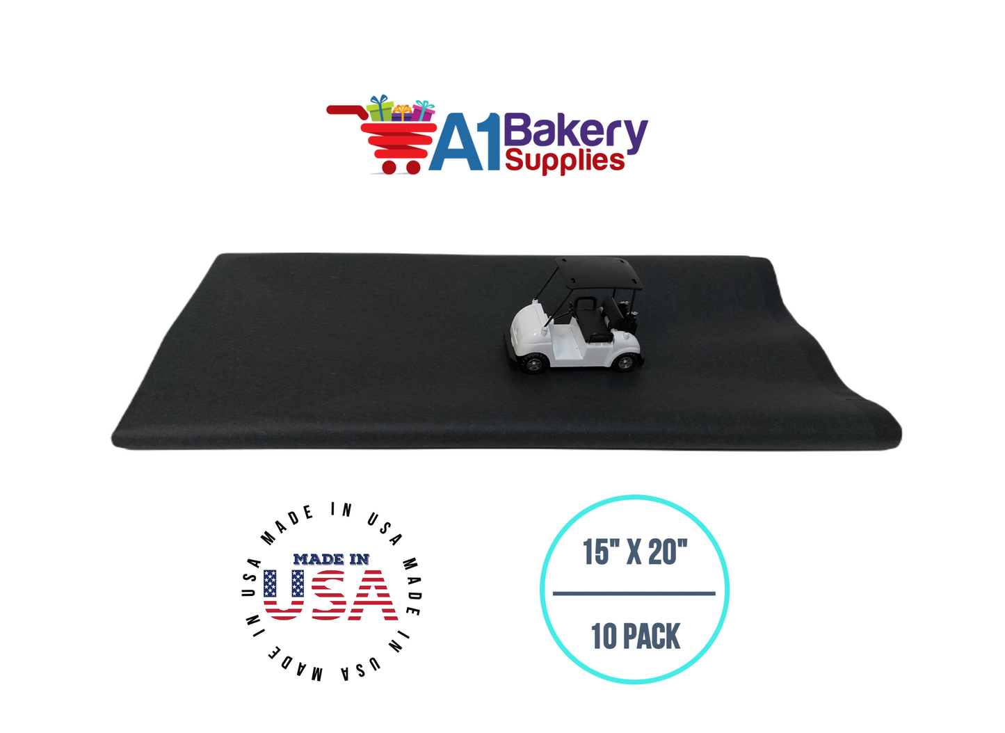 Black Tissue Paper Squares, Bulk 10 Sheets, Premium Gift Wrap and Art Supplies for Birthdays, Holidays, or Presents by A1BakerySupplies, Small 15 Inch x 20 Inch