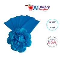 Brilliant Blue Bulk Tissue Paper 15 Inch x 20 Inch - 10 Sheets premium Tissue Paper