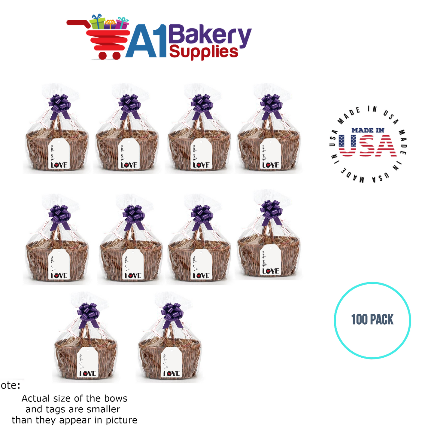 BOPP Sealable Cellophane Bags and Clear Gift Basket Wrap Packaging, 30 in x 40 in, Clear Cello Wrapping for Baby Shower, Wedding Party, or Event Giveaways, 100 Pack