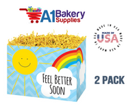Feel Better Sunshine Basket Box, Theme Gift Box, Small 6.75 (Length) x 4 (Width) x 5 (Height), 2 Pack