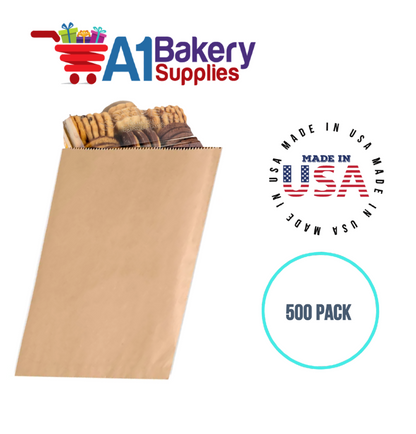 Kraft Flat Merchandise Bags, Medium, 500 Pack - 7-1/2"x10-1/2"