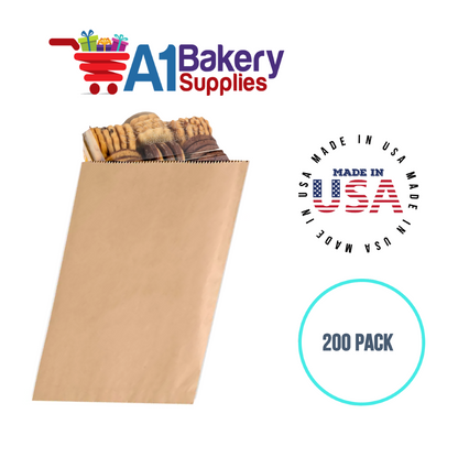 Kraft Flat Merchandise Bags, Medium, 200 Pack - 10"x13"
