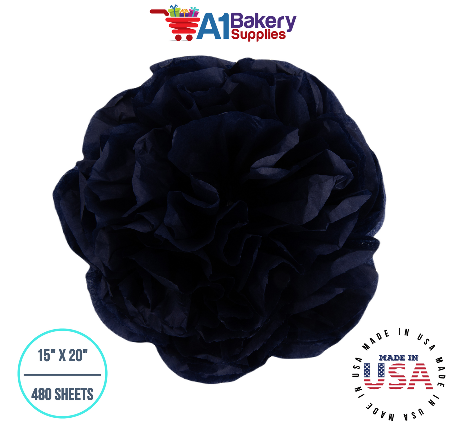 Black Color Tissue Paper 15 Inch x 20 Inch  - 480 Sheets