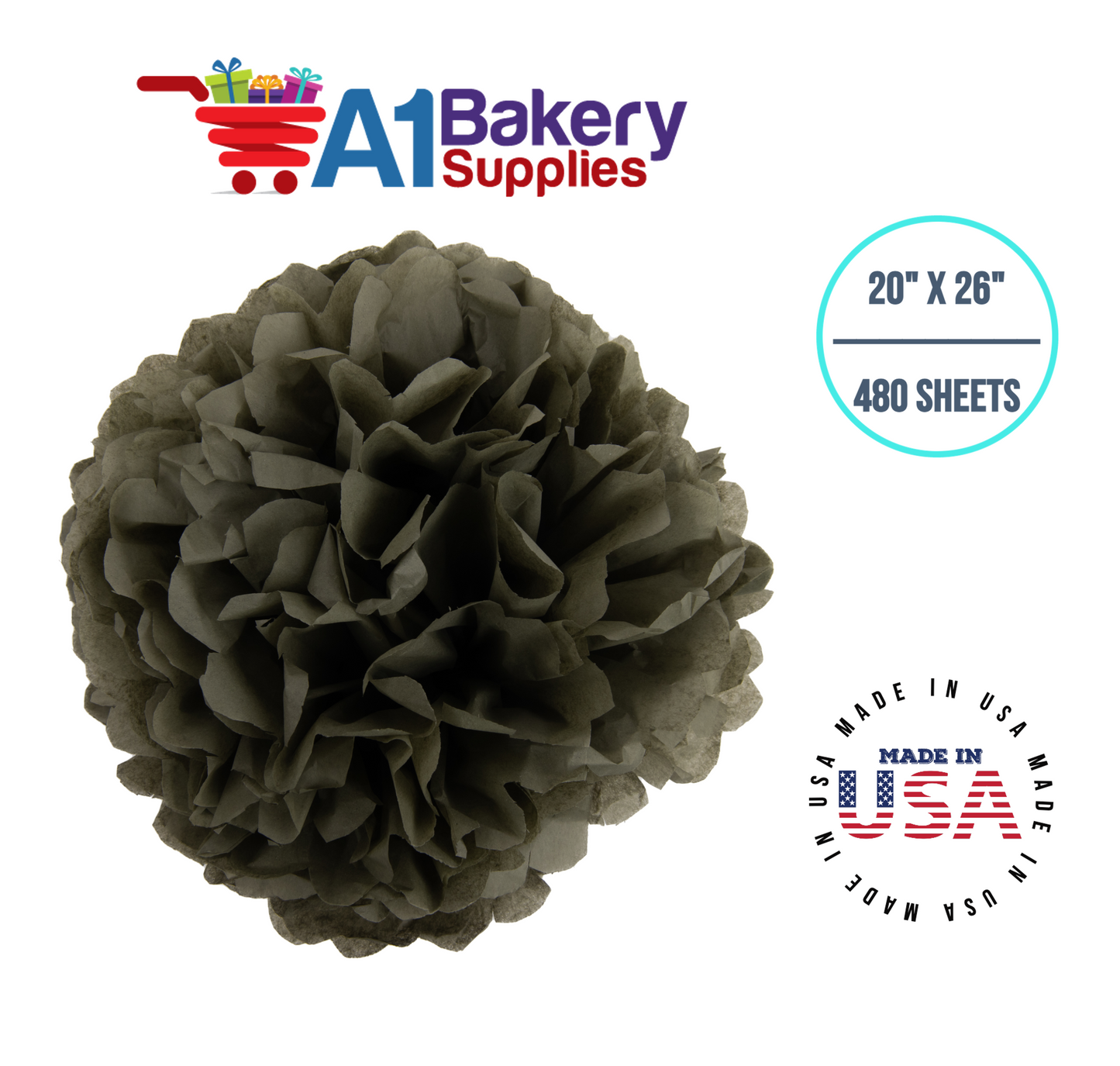 Tapestry Green Tissue Paper Squares, Bulk 480 Sheets, Premium Gift Wrap and Art Supplies for Birthdays, Holidays, or Presents by A1BakerySupplies, Large 20 Inch x 26 Inch