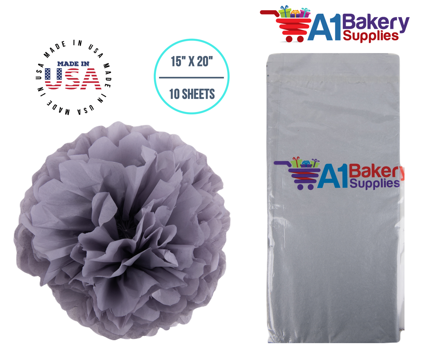 Morning Mist Color Tissue Paper 15 Inch x 20 Inch - 10 Sheets