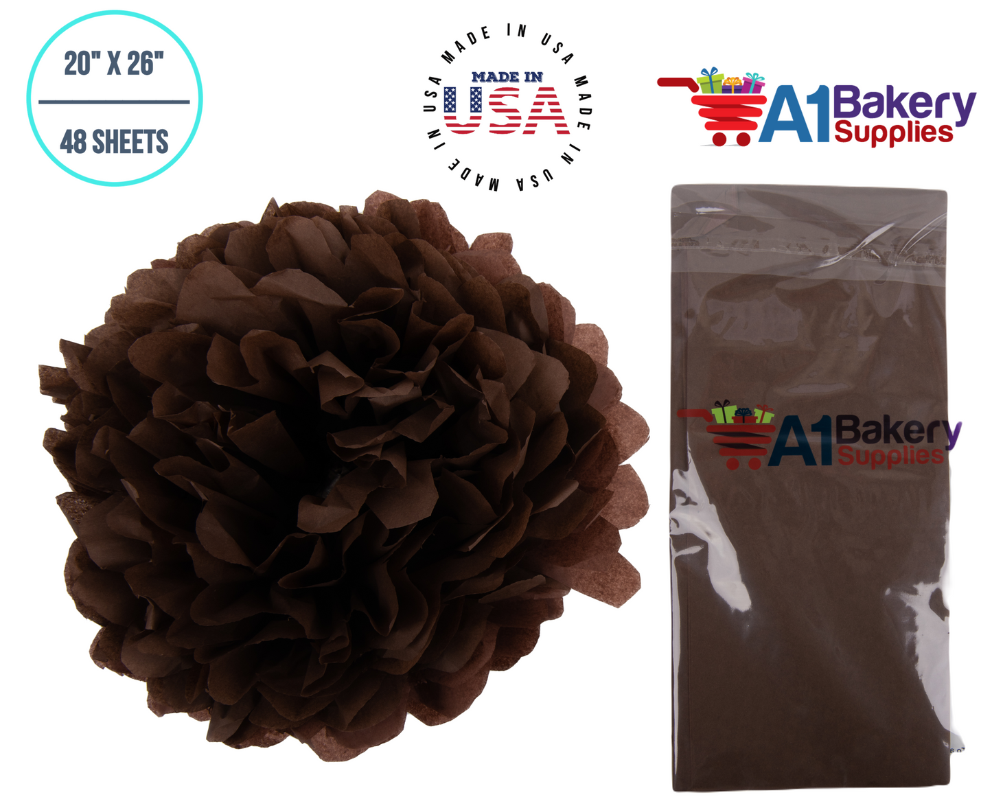 Chocolate Brown 20 Inch x 26 Inch - 48 Sheets