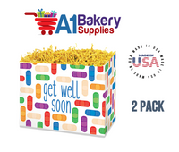 Get Well Soon Basket Box ,Theme Gift Box, Large 10.25 (Length) x 6 (Width) x 7.5 (Height), 2 Pack