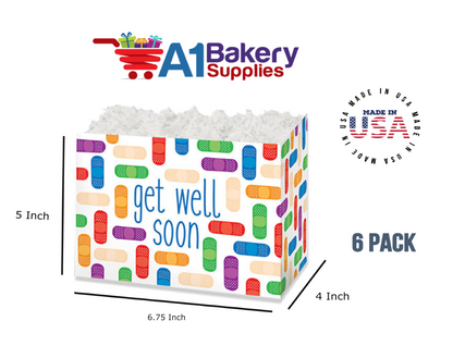 Get Well Soon Basket Box, Theme Gift Box, Small 6.75 (Length) x 4 (Width) x 5 (Height), 6 Pack
