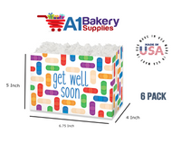 Get Well Soon Basket Box, Theme Gift Box, Small 6.75 (Length) x 4 (Width) x 5 (Height), 6 Pack
