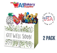 Get Well Greenery Basket Box, Theme Gift Box, Large 10.25 (Length) x 6 (Width) x 7.5 (Height), 2 Pack