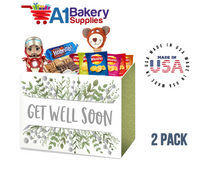 Get Well Greenery Basket Box, Theme Gift Box, Small 6.75 (Length) x 4 (Width) x 5 (Height), 2 Pack