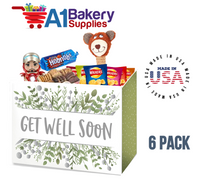 Get Well Greenery Basket Box, Theme Gift Box, Large 10.25 (Length) x 6 (Width) x 7.5 (Height), 6 Pack