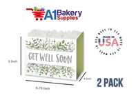 Get Well Greenery Basket Box, Theme Gift Box, Small 6.75 (Length) x 4 (Width) x 5 (Height), 2 Pack