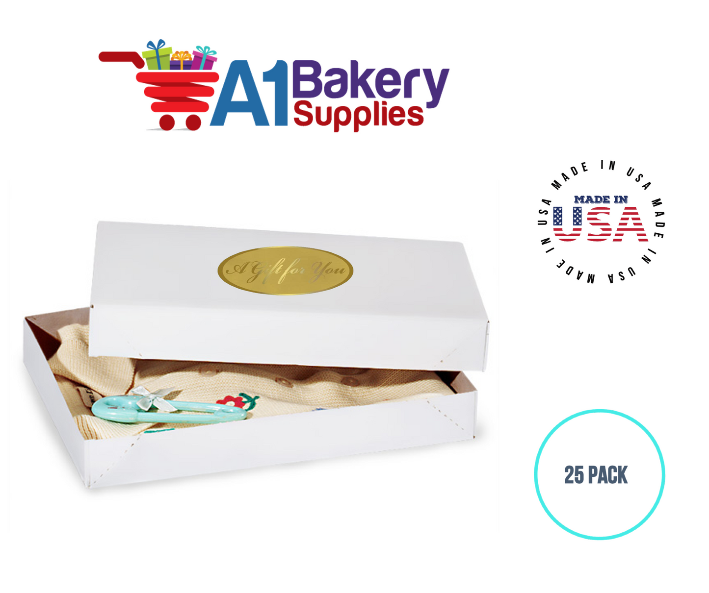 A Gift for You Foil Gold on Gold Seals 6 x 4 x 0.25 " - 25 Packs