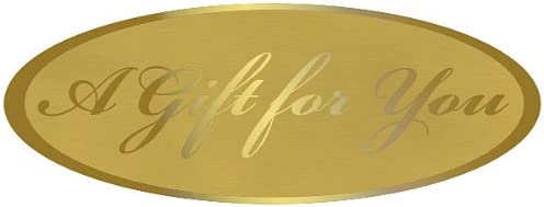 A Gift for You Foil Gold on Gold Seals 6 x 4 x 0.25 " - 25 Packs