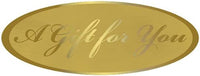 A Gift for You Foil Gold on Gold Seals 6 x 4 x 0.25 " - 25 Packs