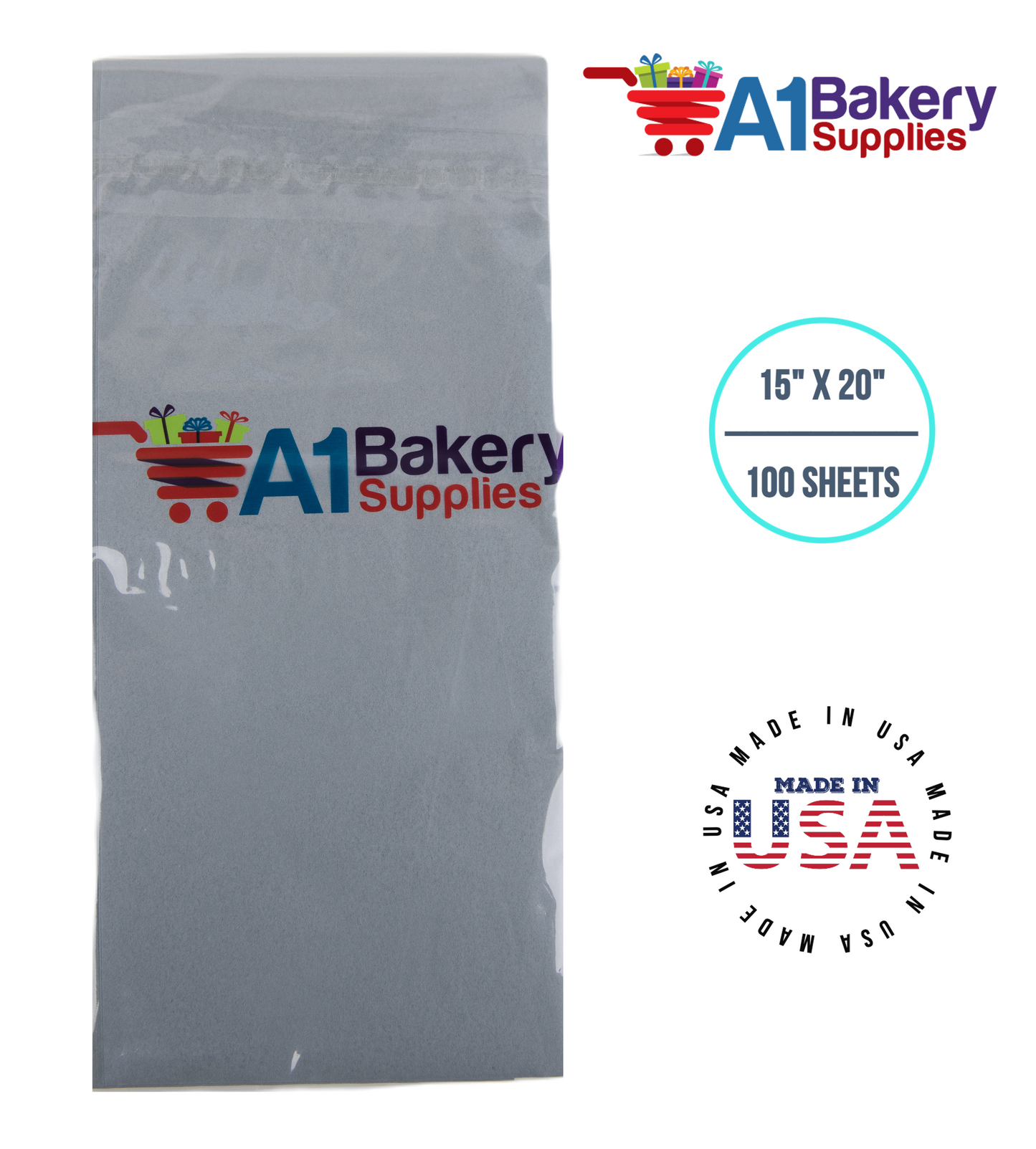 Gray color Gift wrap Tissue Paper 15 Inch x 20 Inch - 100 Sheets