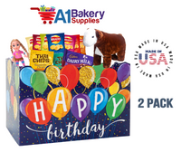 Happy Birthday Balloons Basket Box, Theme Gift Box, Small 6.75 (Length) x 4 (Width) x 5 (Height), 2 Pack