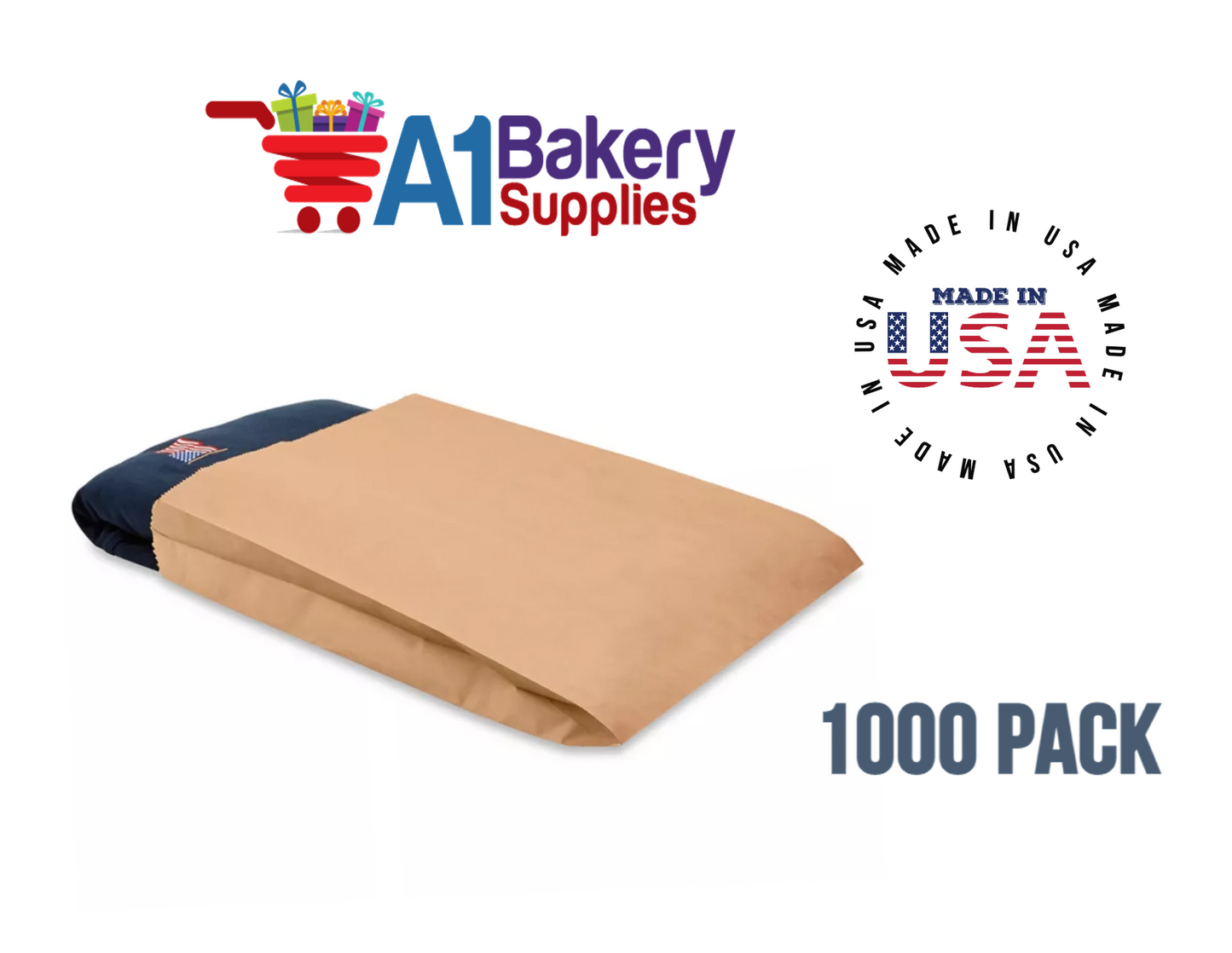 Kraft Flat Merchandise Bags, Medium, 1000 Pack - 5"x7-1/2"
