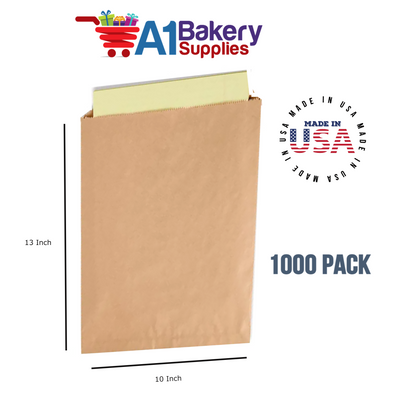 Kraft Flat Merchandise Bags, Medium, 1000 Pack - 10"x13"