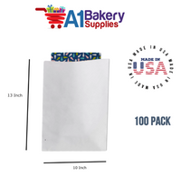 White Flat Merchandise Bags, Small, 100 Pack - 10"x13"